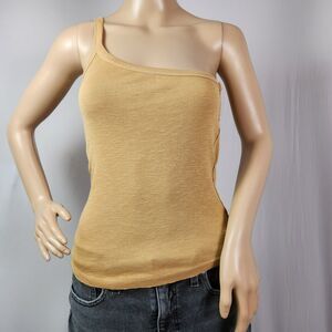 Free People One Way Or Another Tank One Shoulder Top Extra Small Taupe